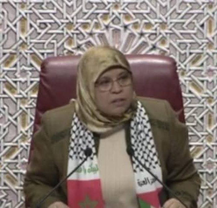 (الصورة : الأستاذة مريم بوجمعة ترأس أحدى جلسات مجلس النواب / للبرلمان المغربي السابق)
